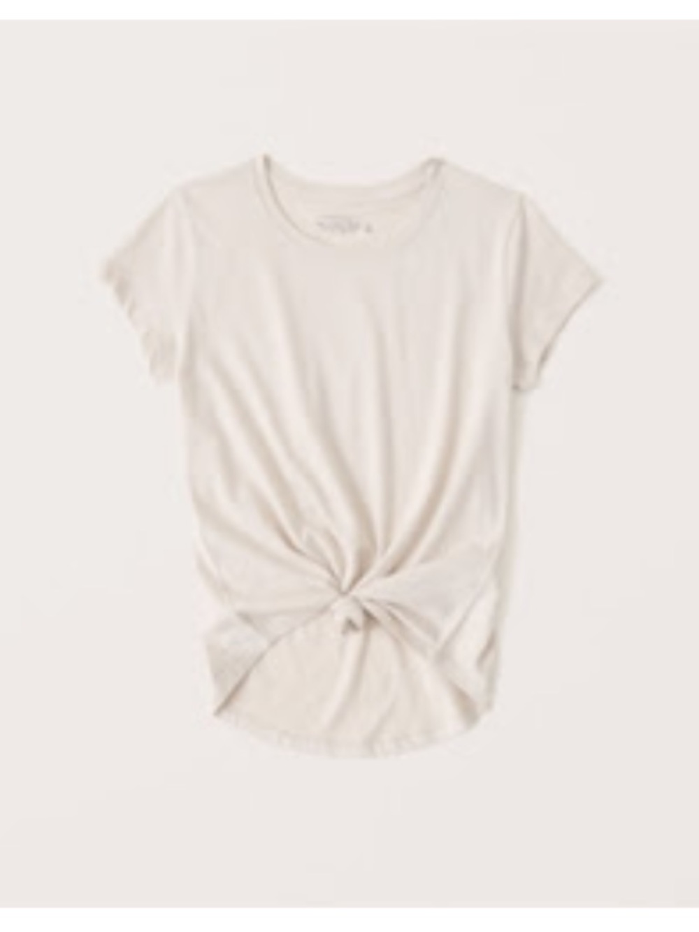 Abercrombie & Fitch Cream 100% Cotton Knotted Crew Tee Size XL NWT